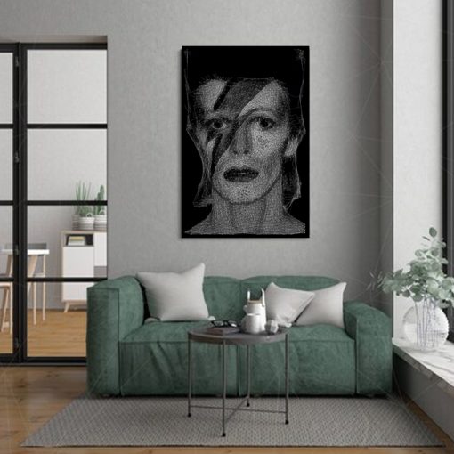 DAVID BOWIE STRING ART CANVAS POTRAIT