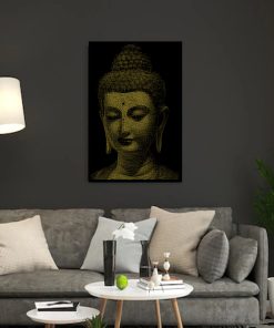 BUDDHA STRING ART CANVAS POTRAIT YELLOW