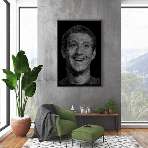 MARK ZUCKERBERG STRING ART CANVAS POTRAIT